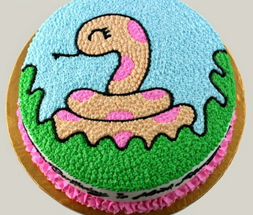 32 ảnh bánh sinh nhật hình con rắn đẹp, bánh kem tuổi Tỵ