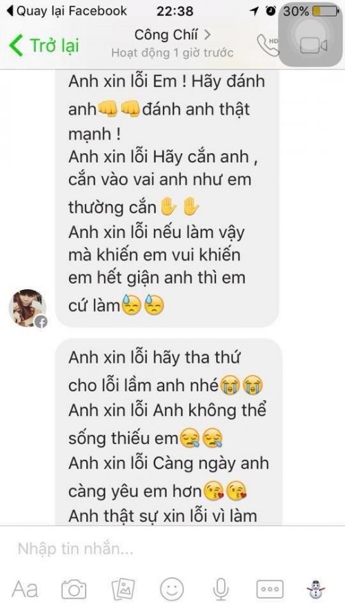 Tin nhắn xin lỗi bạn gái