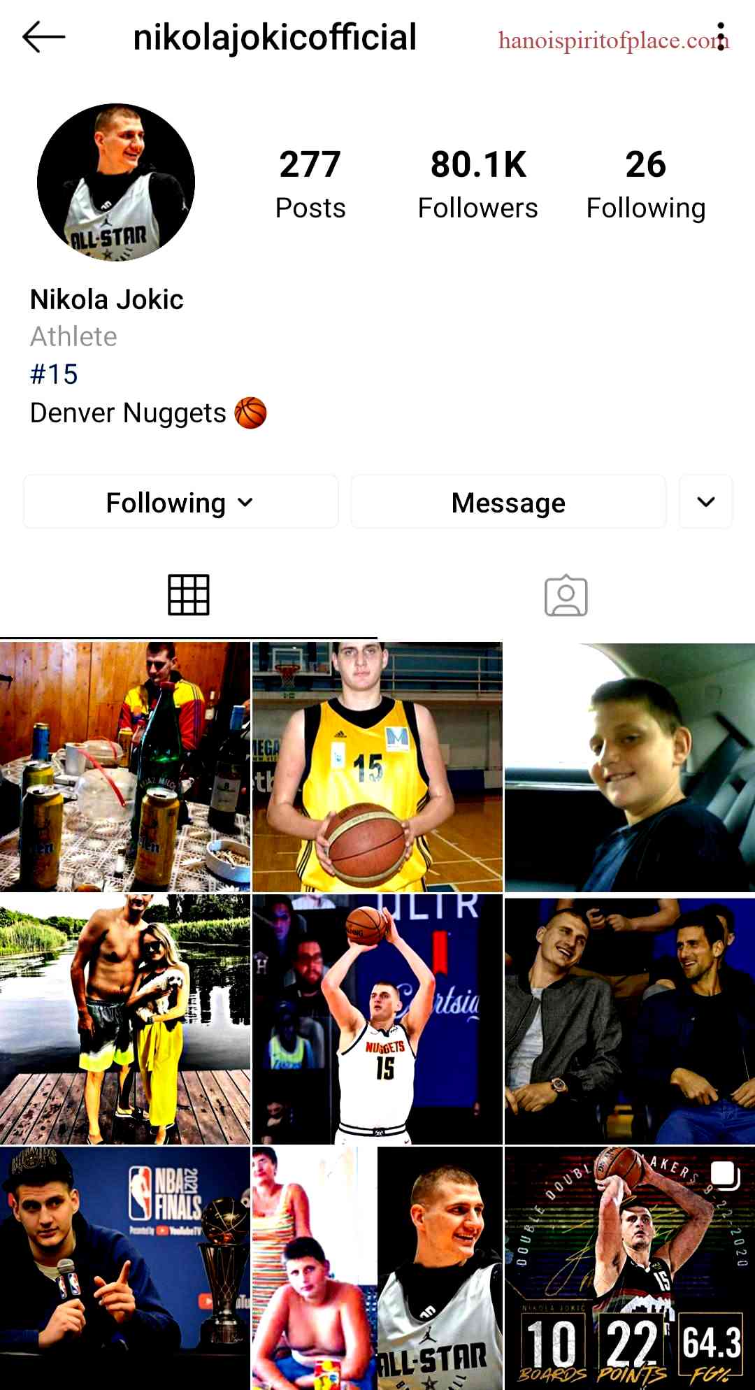 Follow Nikola Jokic on Instagram