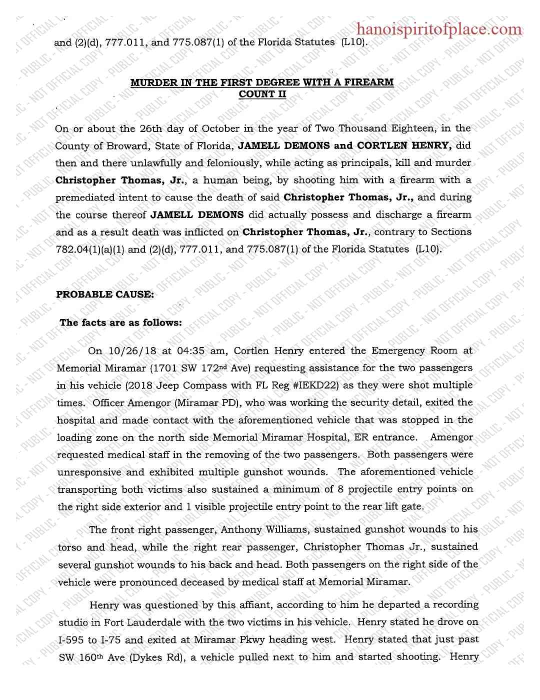 Comparison of the autopsy findings