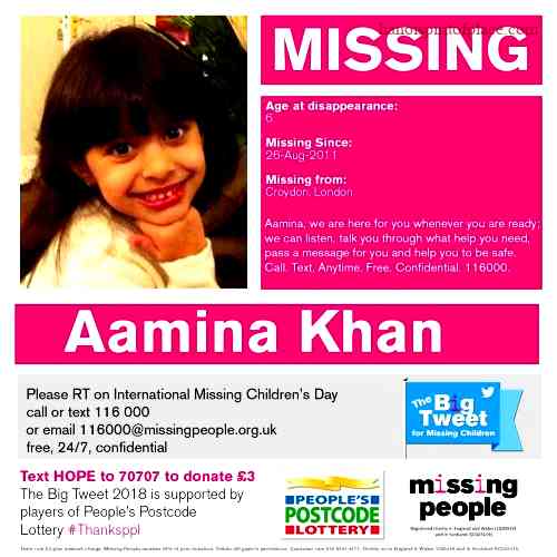 Aamina Khan missing