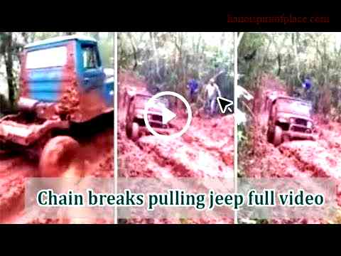 Jeep Stuck in Mud Chain Breaks Video Footage